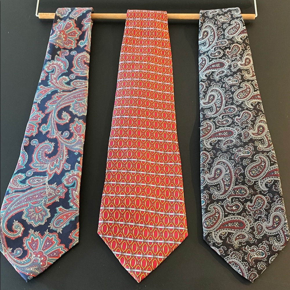 Set of Three Designer Men’s Neckties All Silk